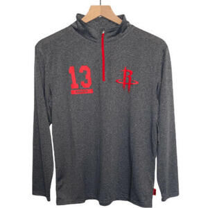 NBA James Harden #13 Houston Rockets Gray Men's 1/4 ZIP Size Medium Heather